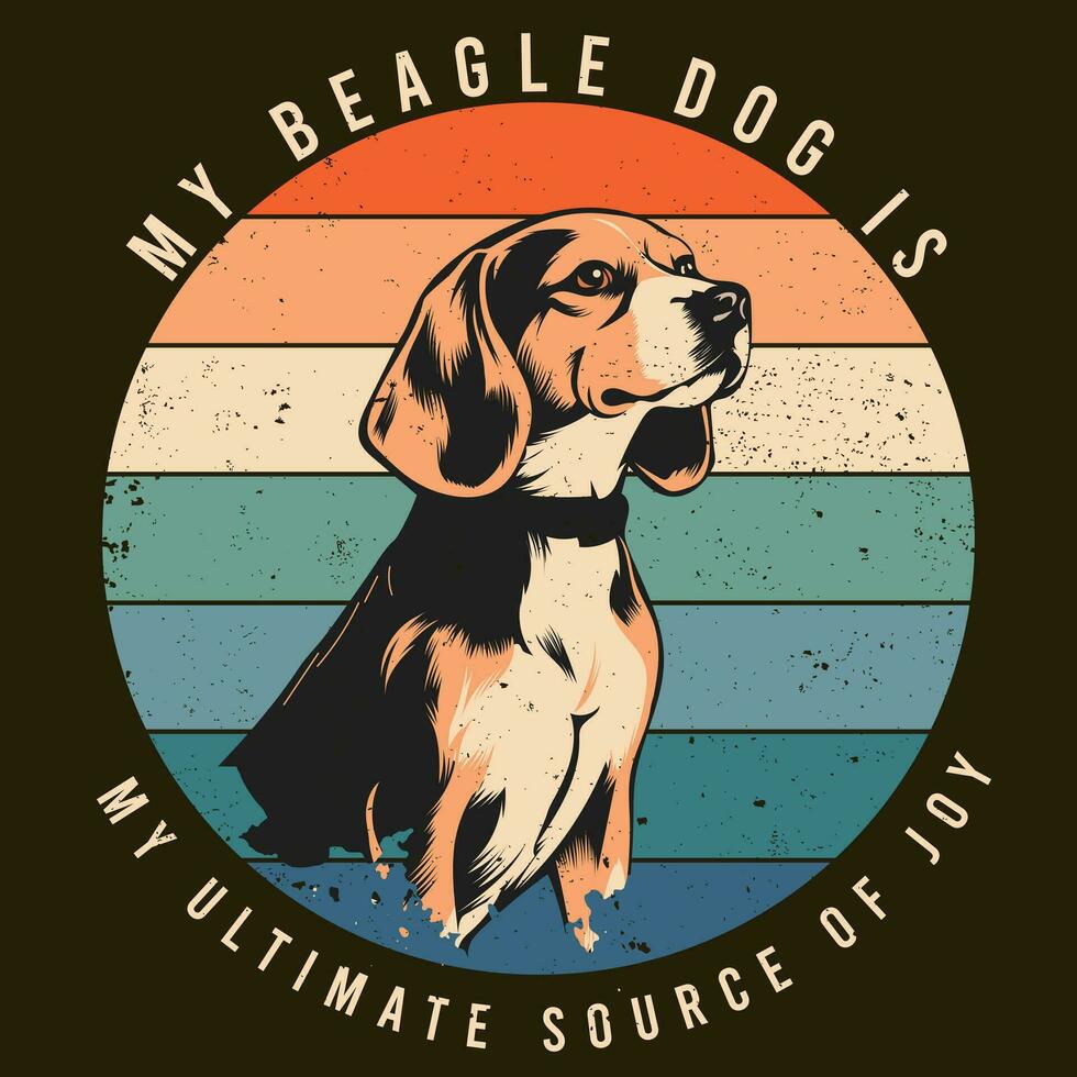 Retro Beagle Dog Vintage Inspired Dog Tshirt Design Vector