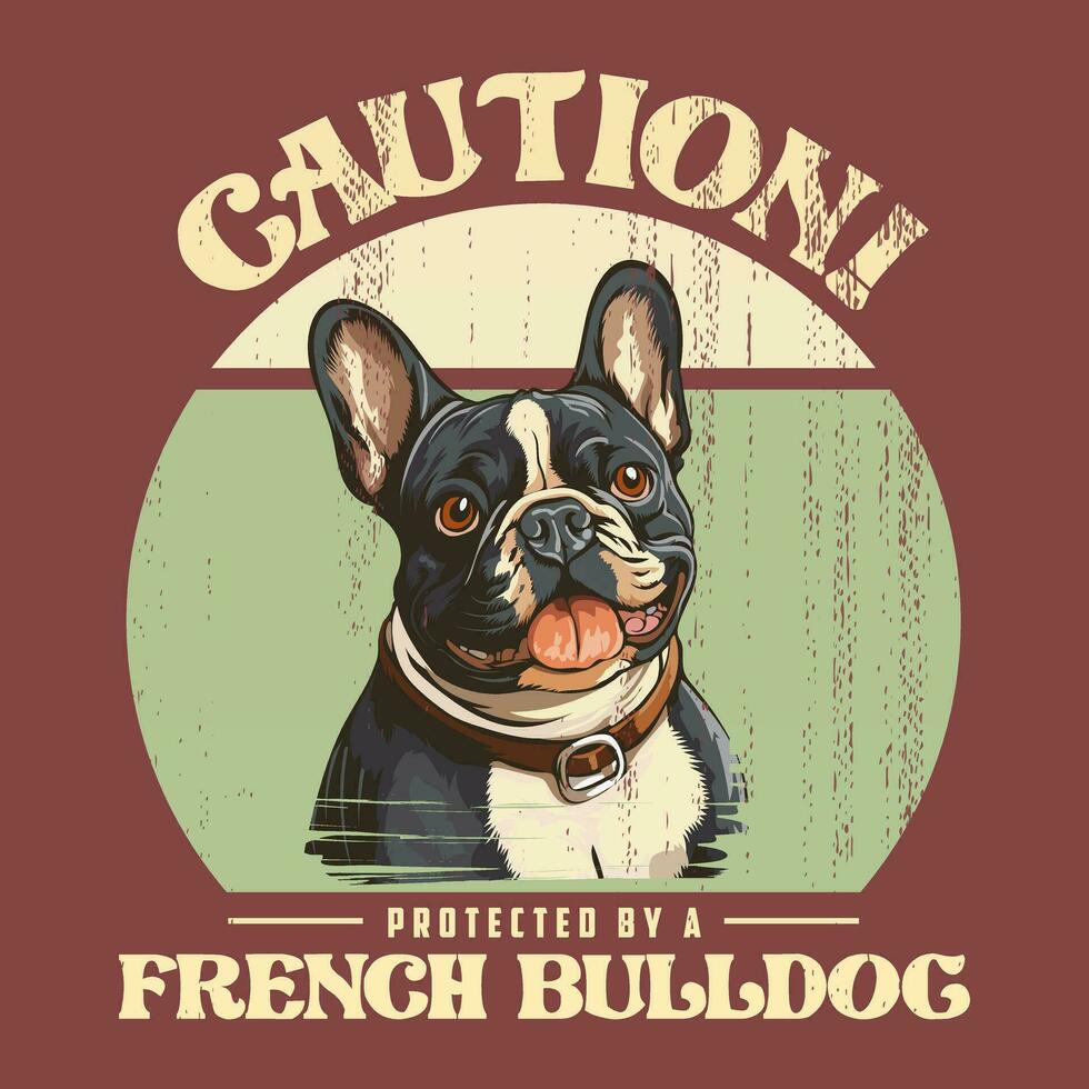 francés buldog Clásico camiseta diseño ilustración vector