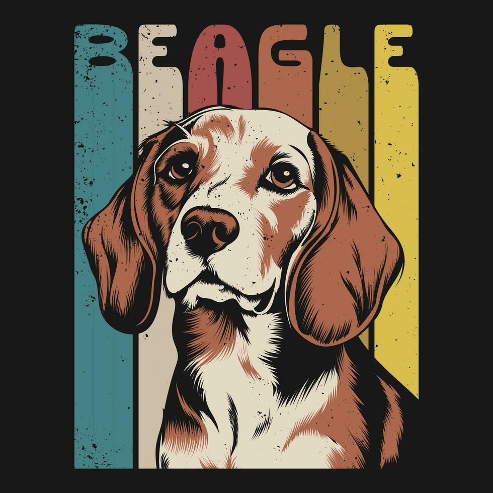 Beagle Dog Tshirt Design Vintage Vector