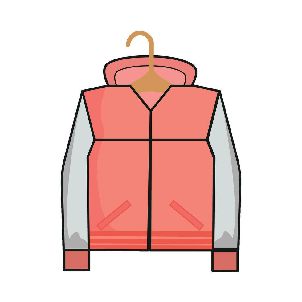 jacket in hanger illustration vector