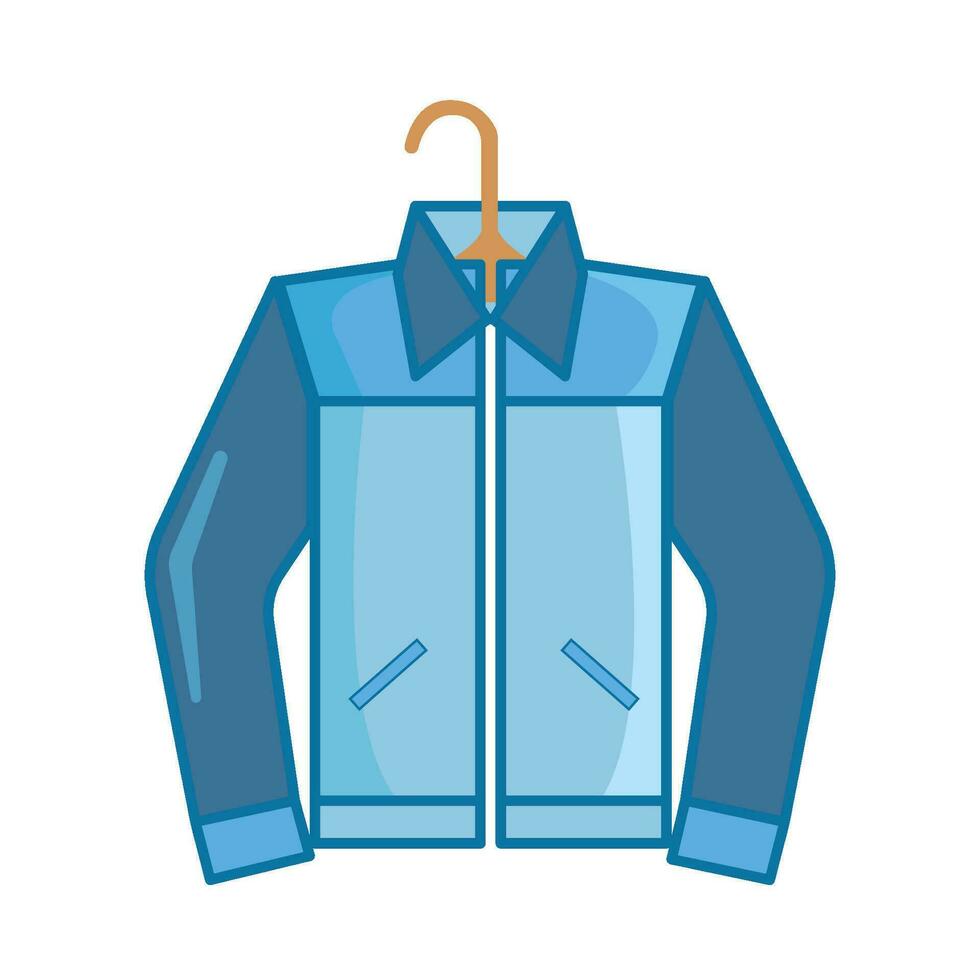 jacket in hanger illustration vector