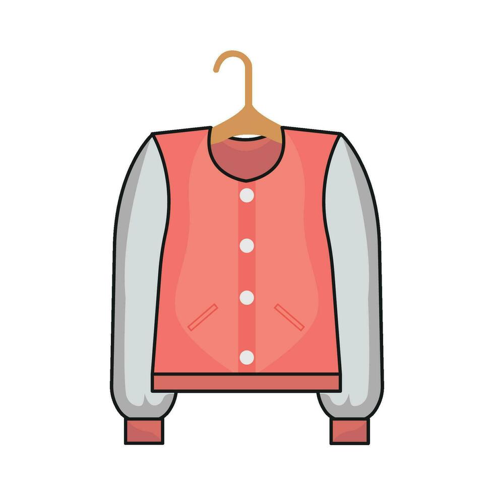 jacket in hanger illustration vector