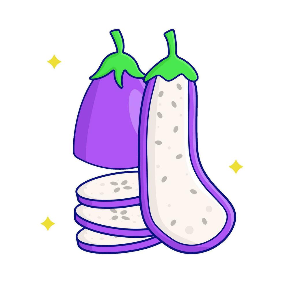 eggplant slice illustration vector