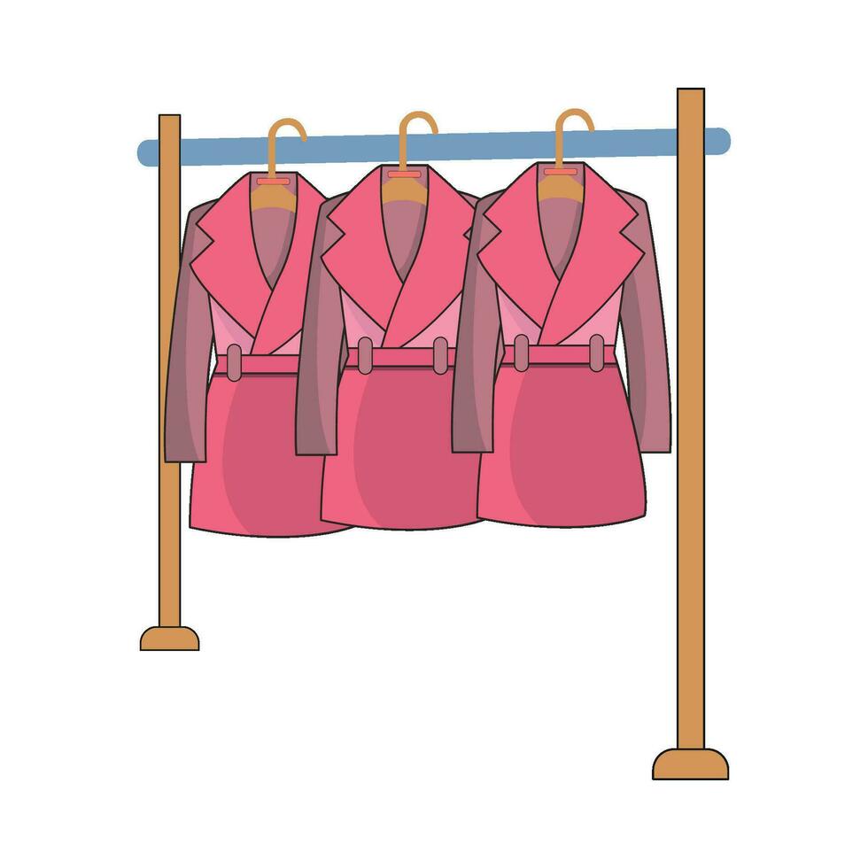 coat jacket  hanging in stand hanger vector