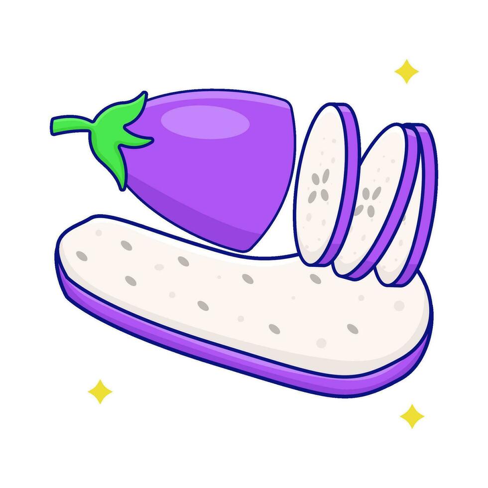 eggplant slice illustration vector