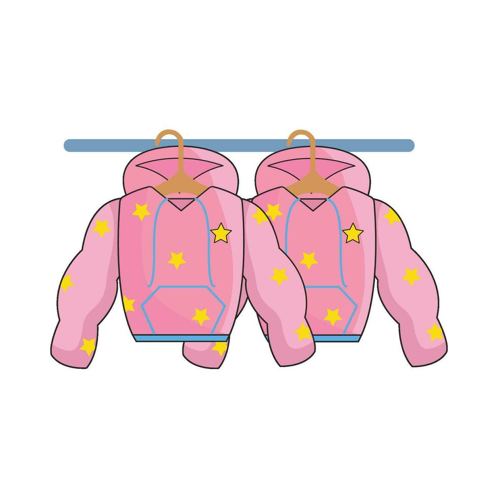 jacket hanging in stand hanger illustration vector