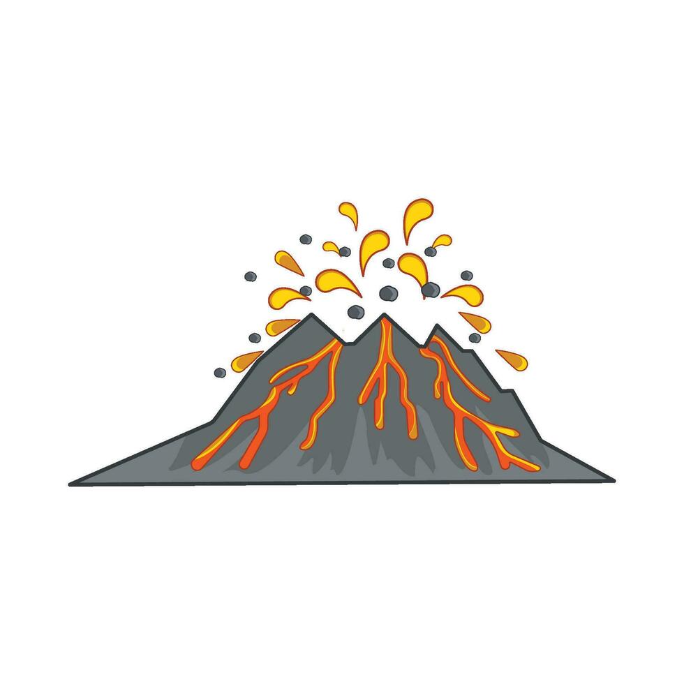 volcano mountain  illustration vector
