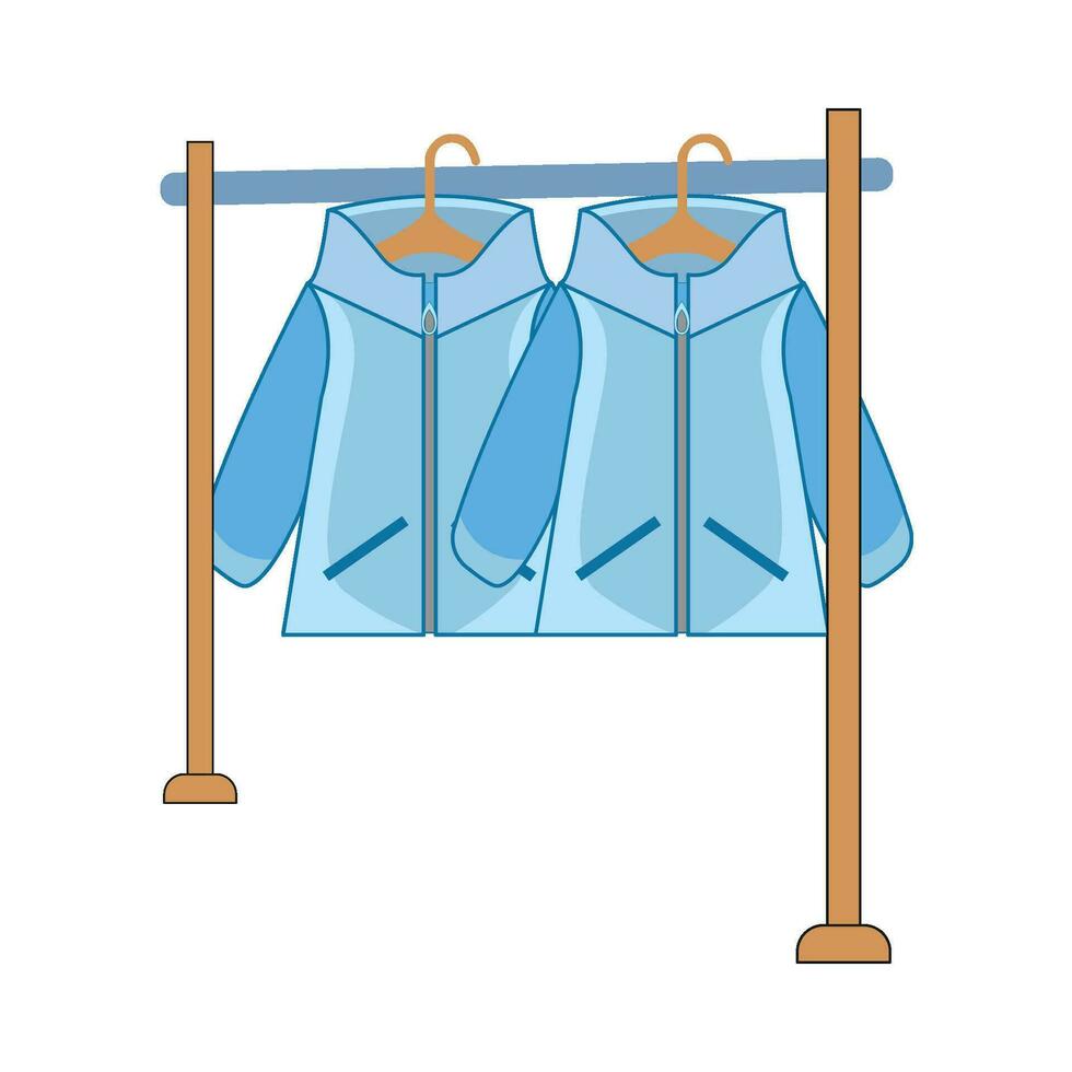 jacket hanging in stand hanger illustration vector