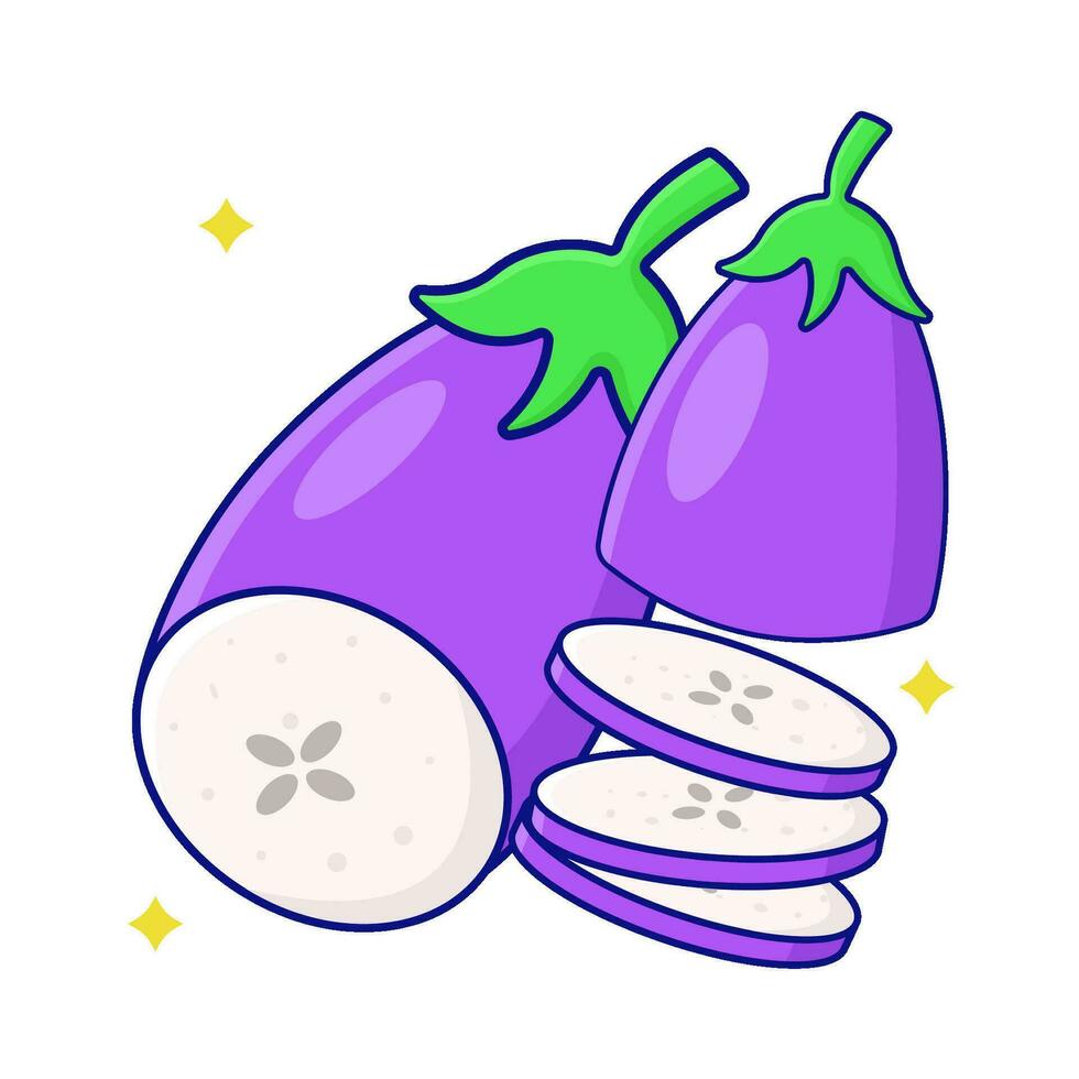 eggplant slice illustration vector