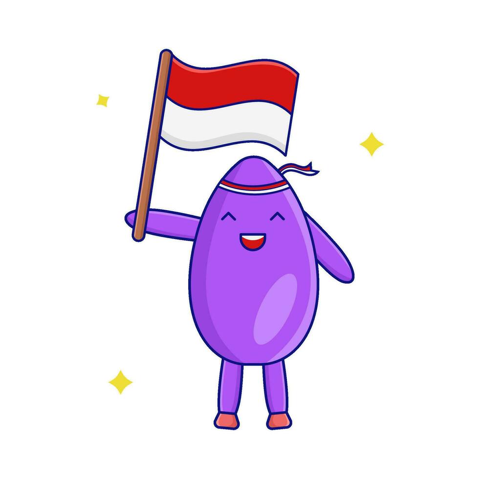 huevo personaje con bandera ilustración vector