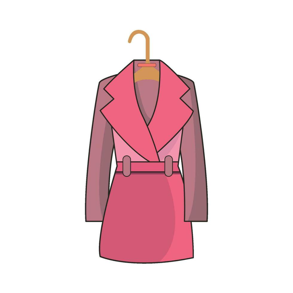 coat jacket in hanger illustration vector