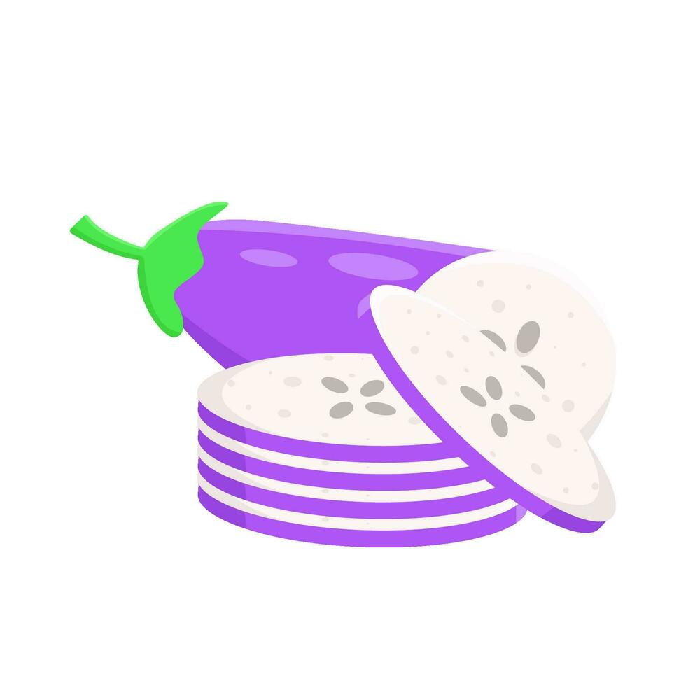 eggplant slice illustration vector