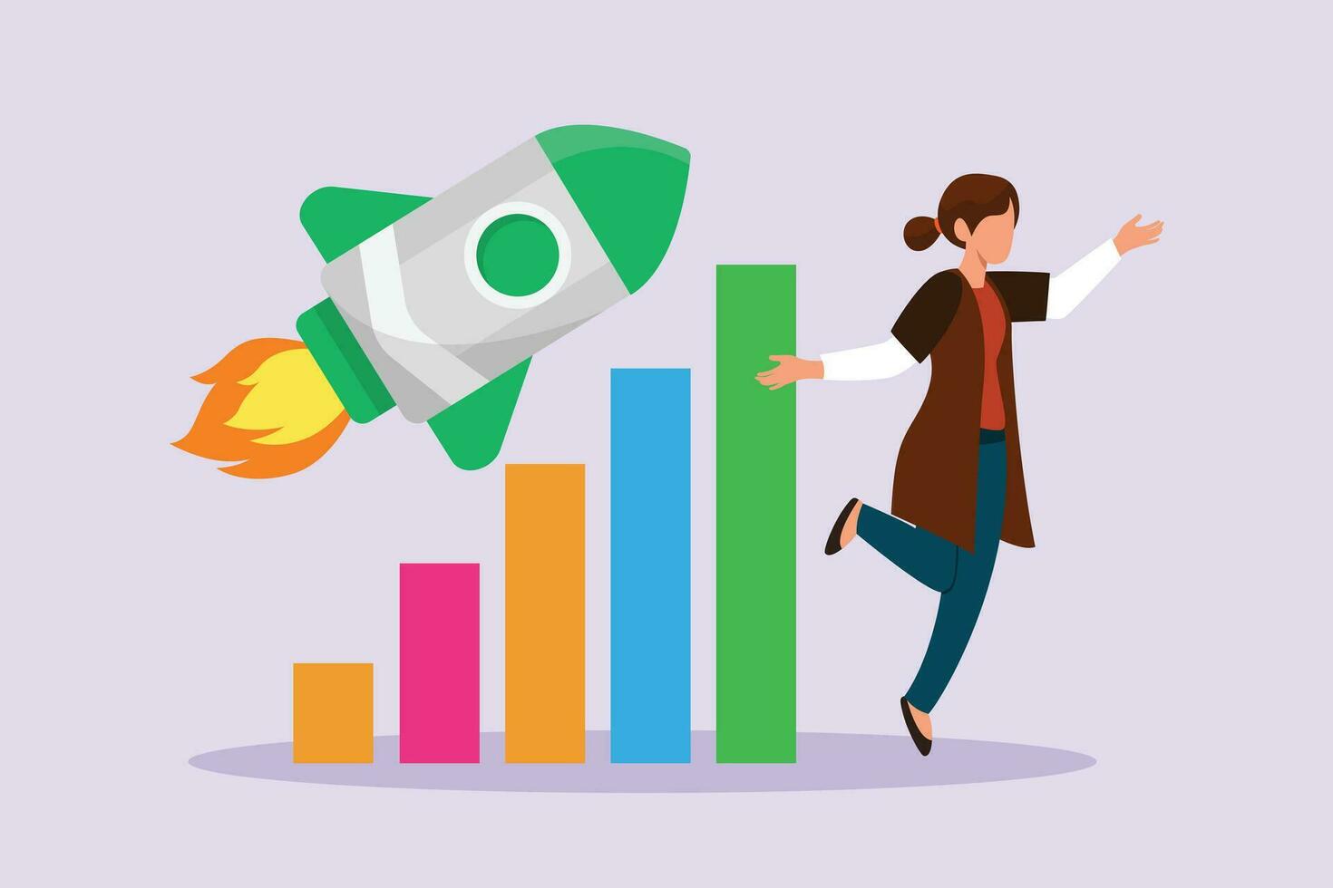 Business performance analysis, benchmark metrics audit concept. Colored flat vector illustration.