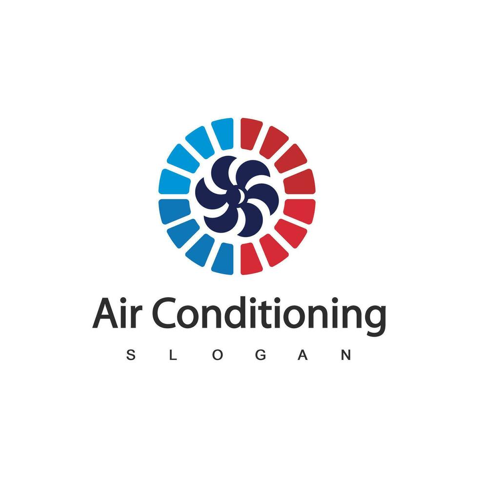 logotipo de aire acondicionado, concepto de logotipo hvac vector