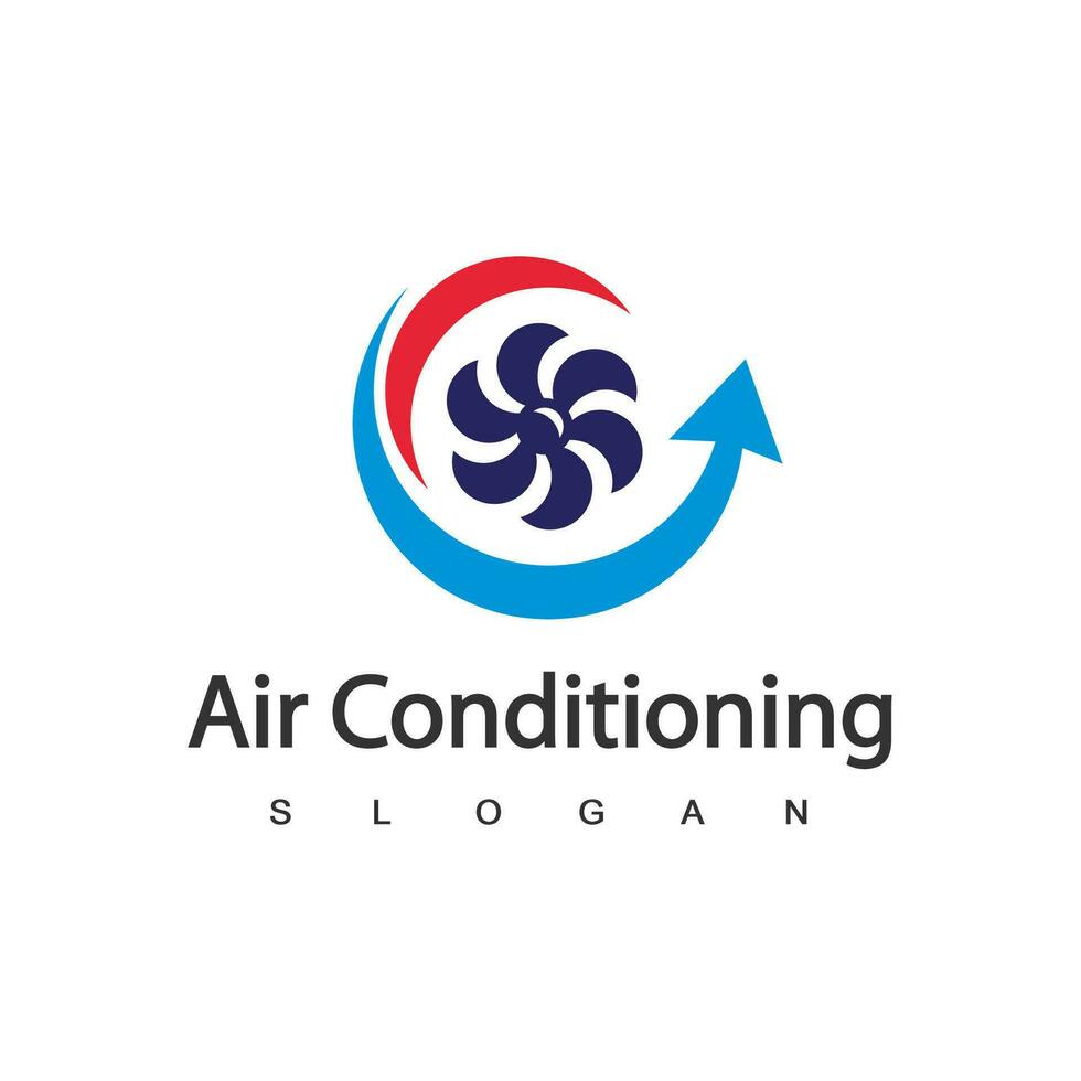 logotipo de aire acondicionado, concepto de logotipo hvac vector