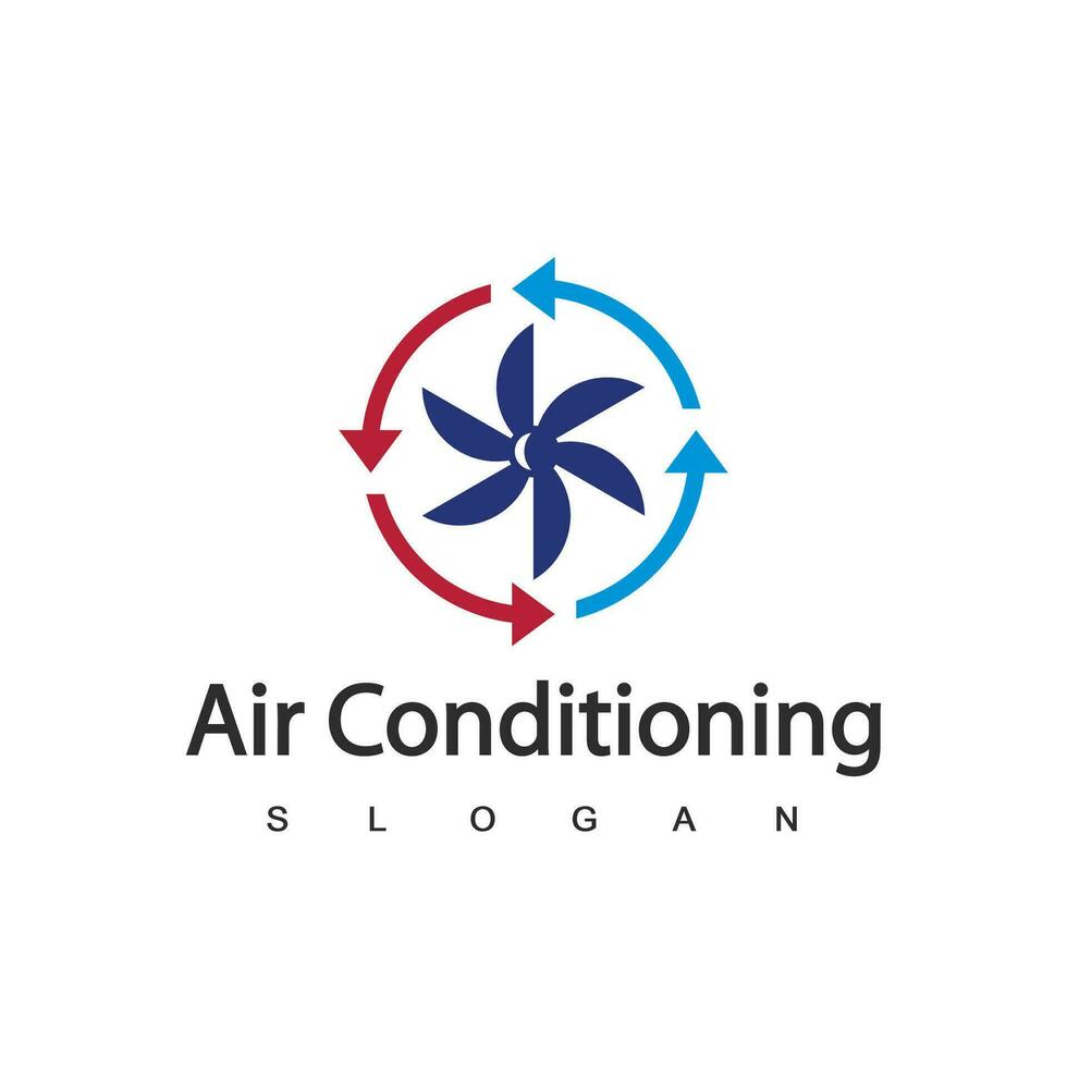 logotipo de aire acondicionado, concepto de logotipo hvac vector