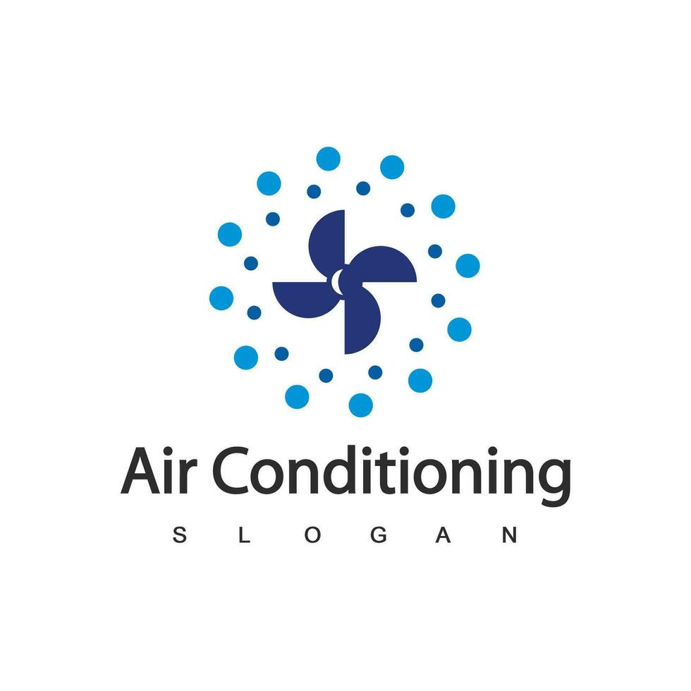 logotipo de aire acondicionado, concepto de logotipo hvac vector