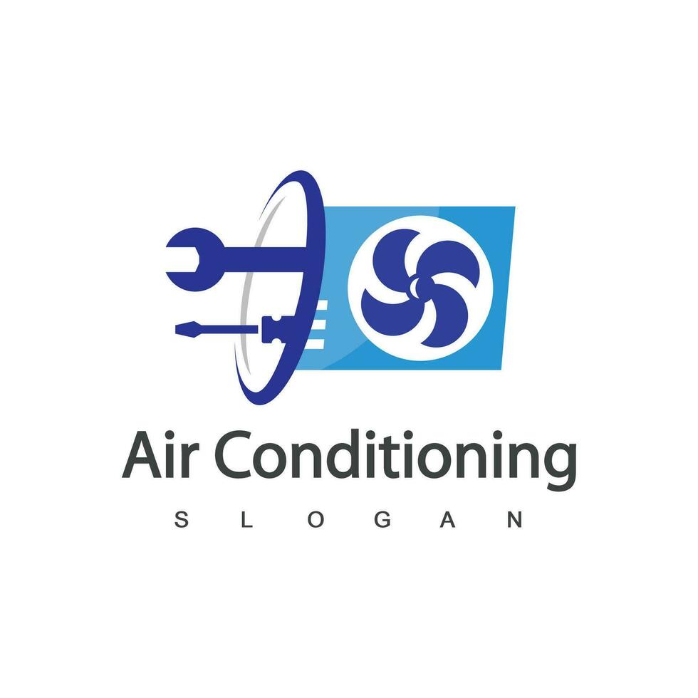 logotipo de aire acondicionado, concepto de logotipo hvac vector