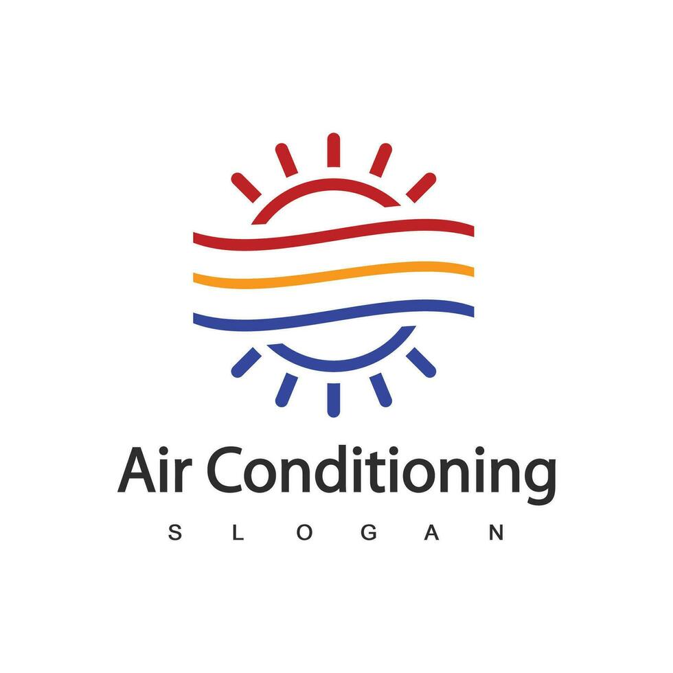 logotipo de aire acondicionado, concepto de logotipo hvac vector