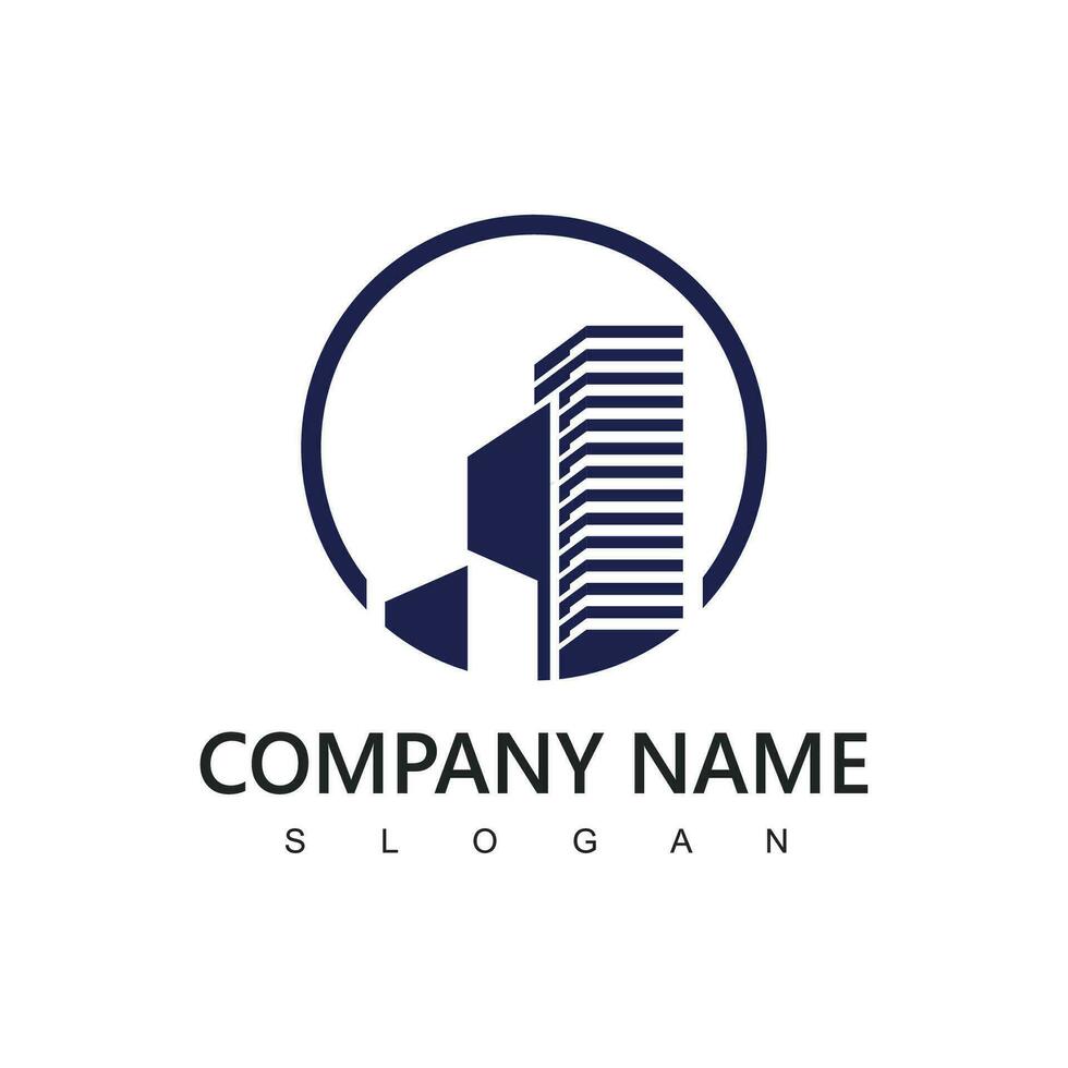 Building logo design architecture for real estate and construction company vector