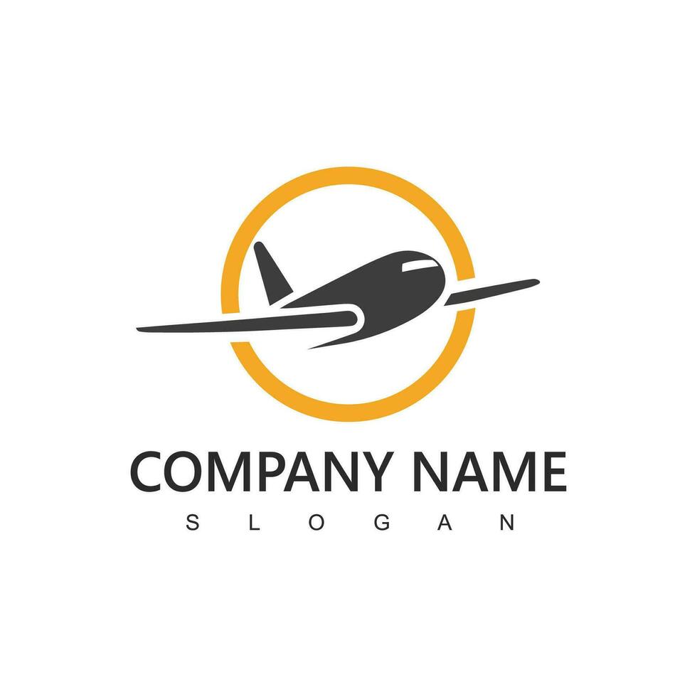 Travel agency logo. transport, logistic delivery logo design. airplane illustration. vector
