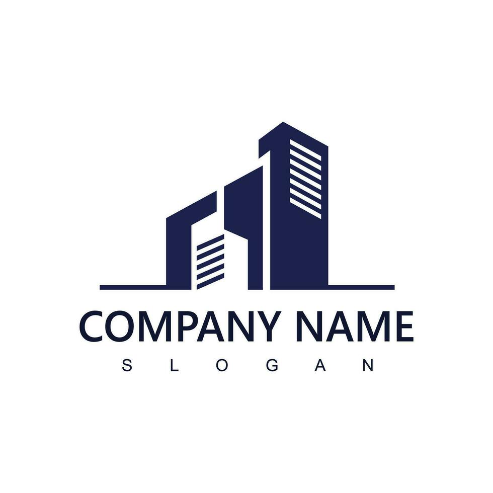 Building logo design architecture for real estate and construction company vector