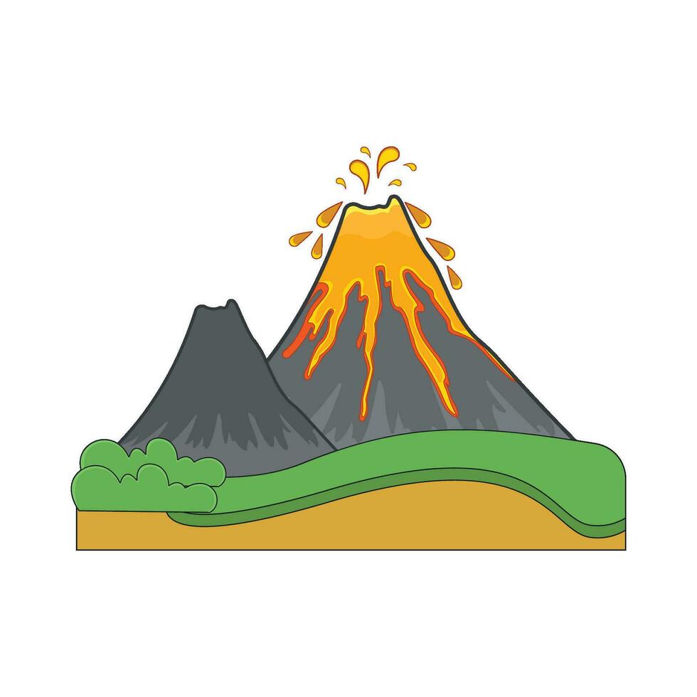 volcán montaña ilustración vector