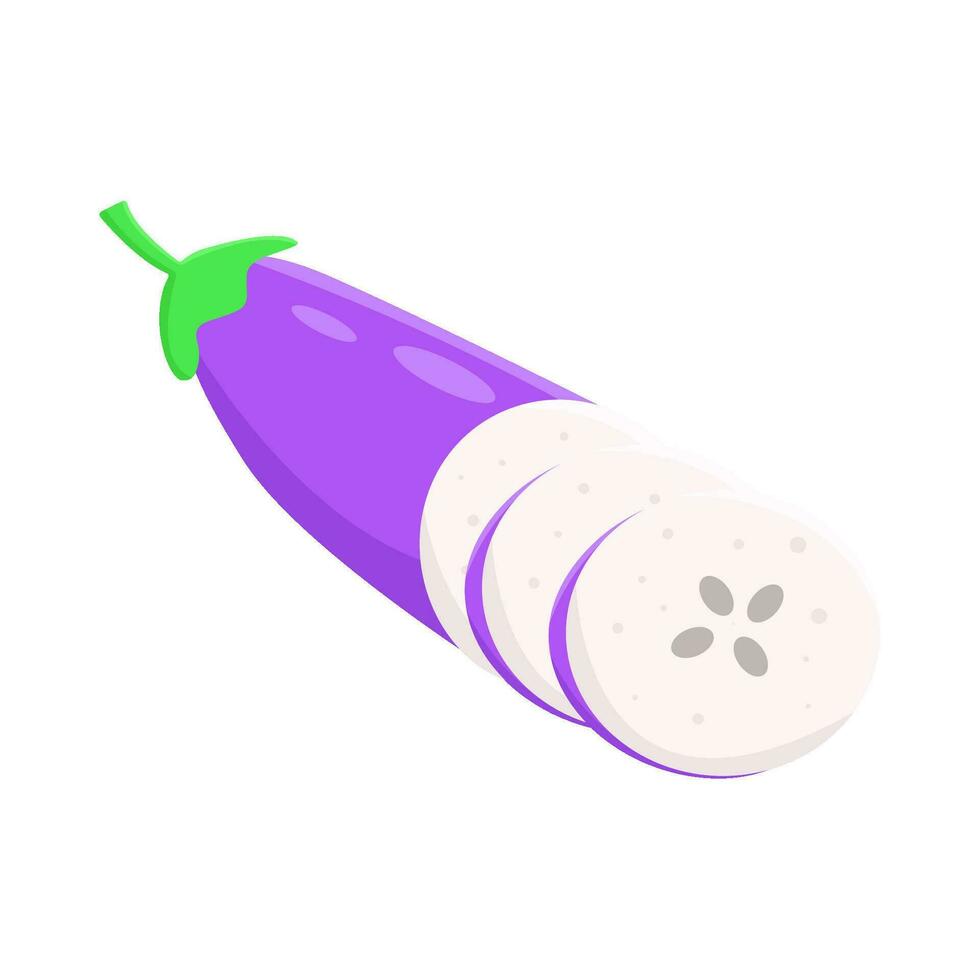 eggplant slice illustration vector