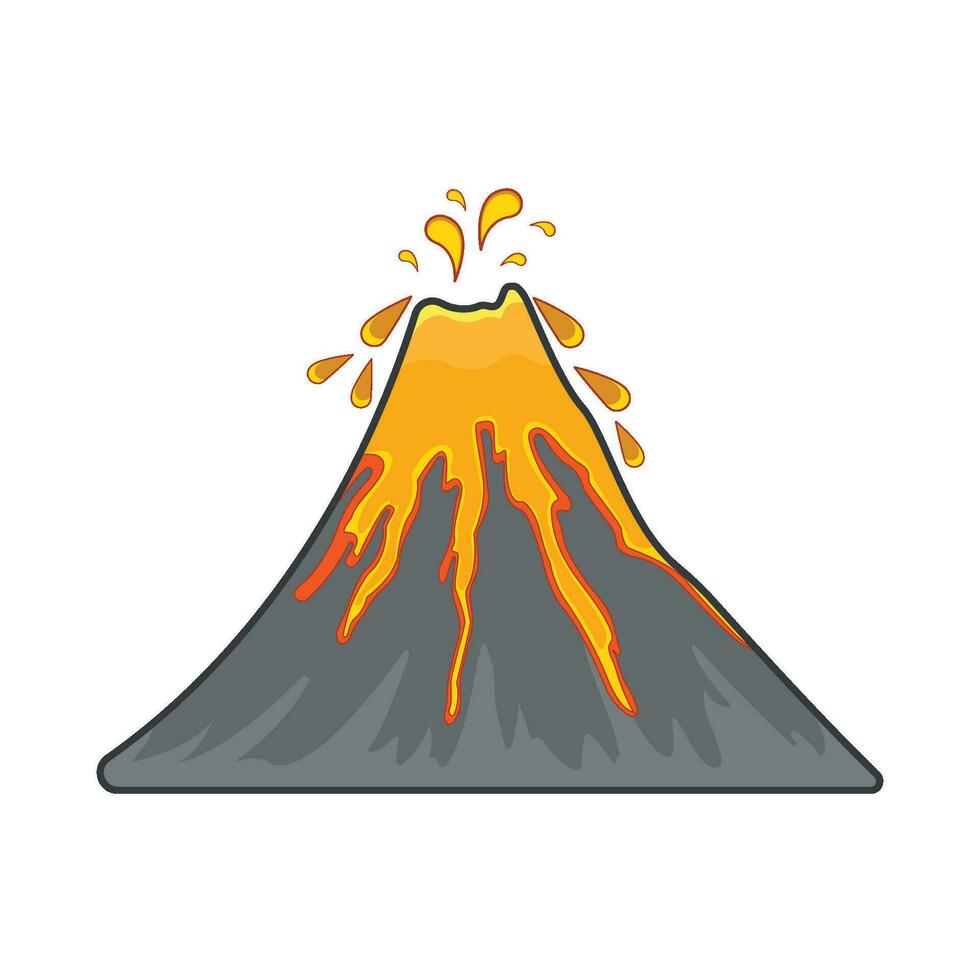 volcán montaña ilustración vector