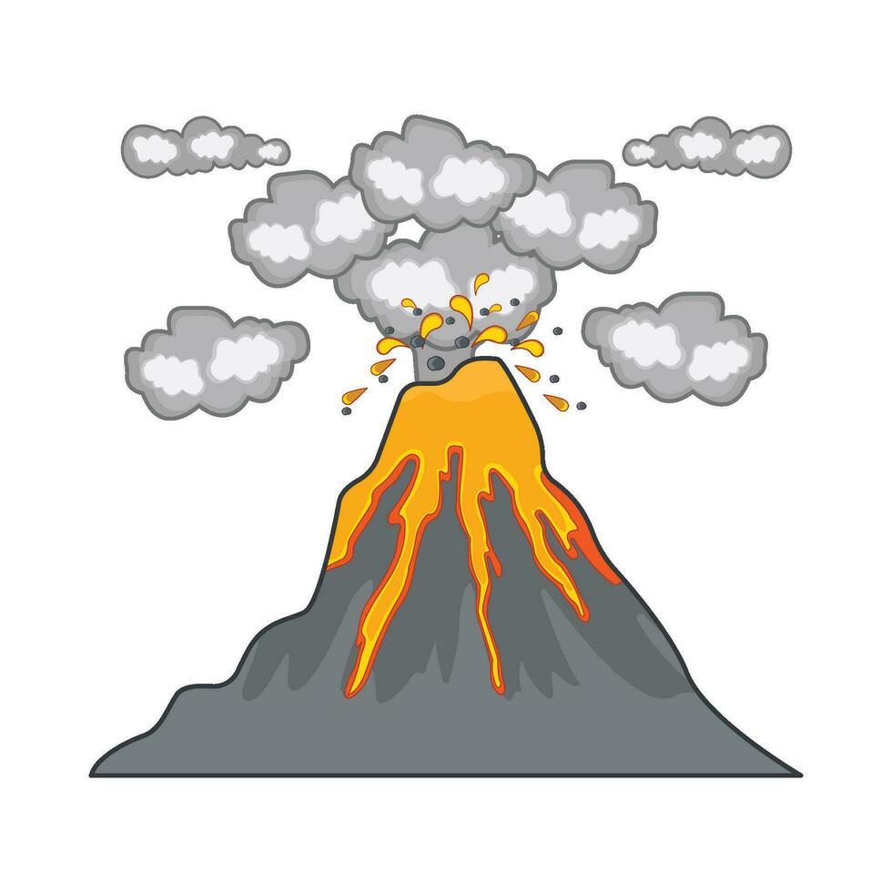 volcano mountain  illustration vector