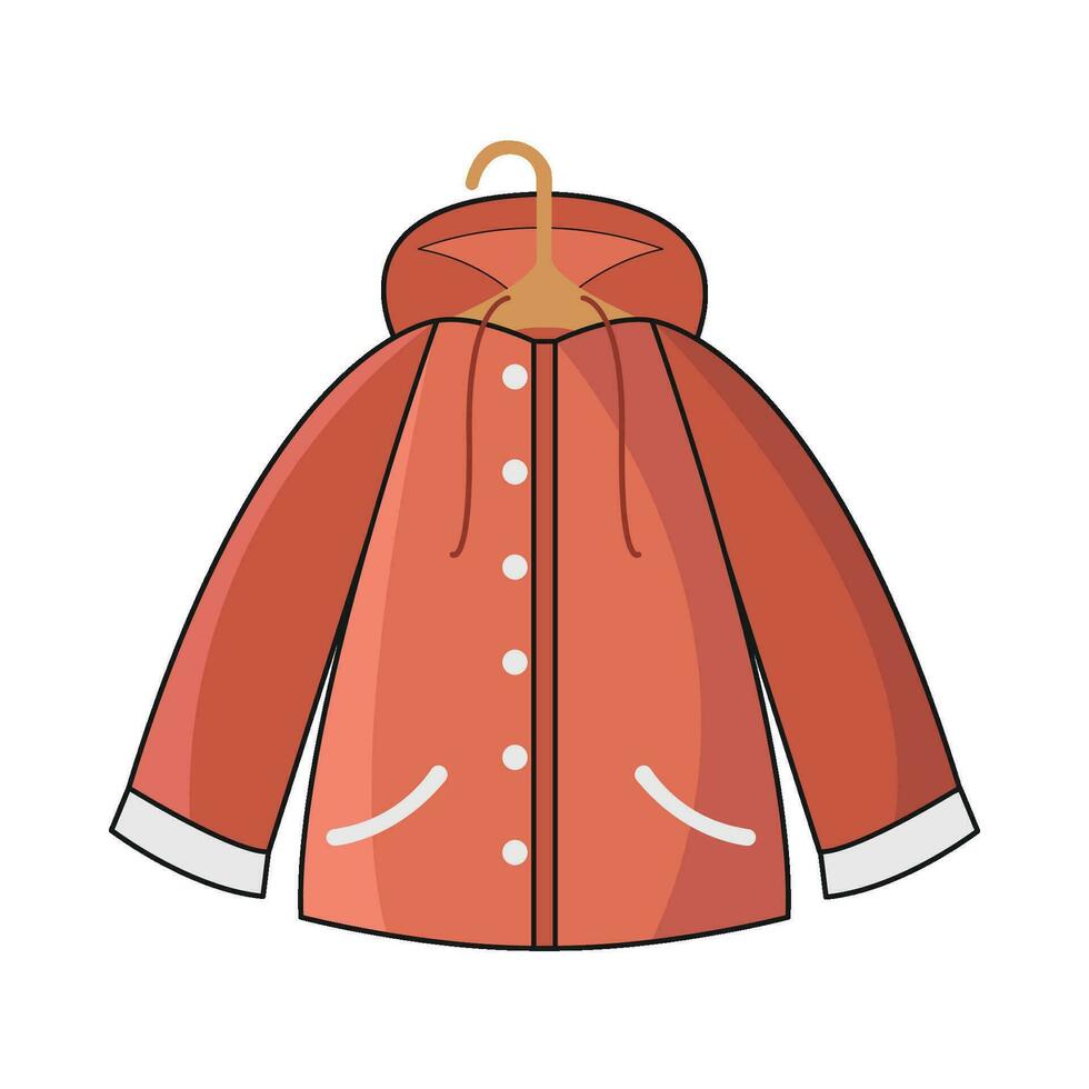 jacket in hanger illustration vector