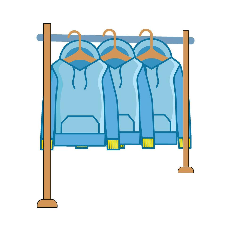 jacket hanging in stand hanger illustration vector
