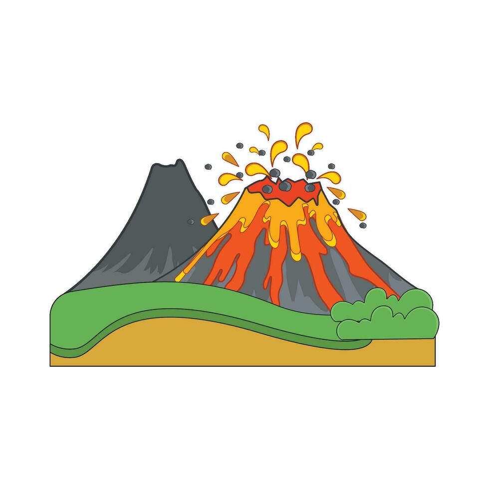 volcán montaña ilustración vector