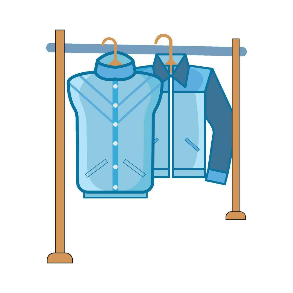 jacket hanging in stand hanger illustration vector