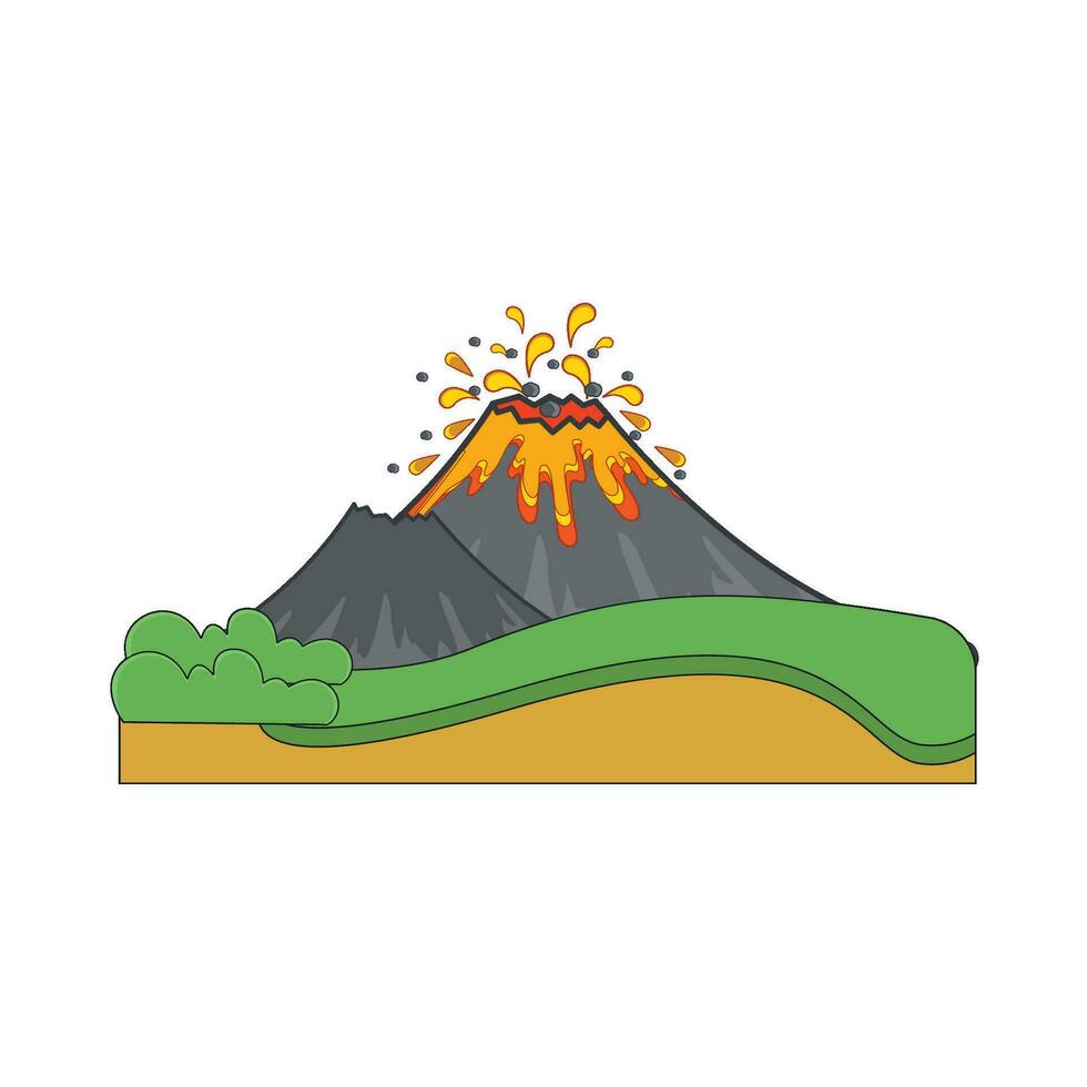 volcano mountain illustration vector