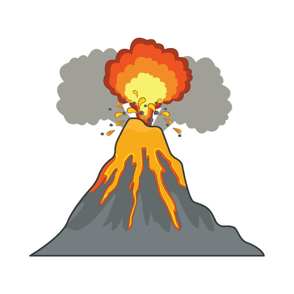 volcán montaña ilustración vector