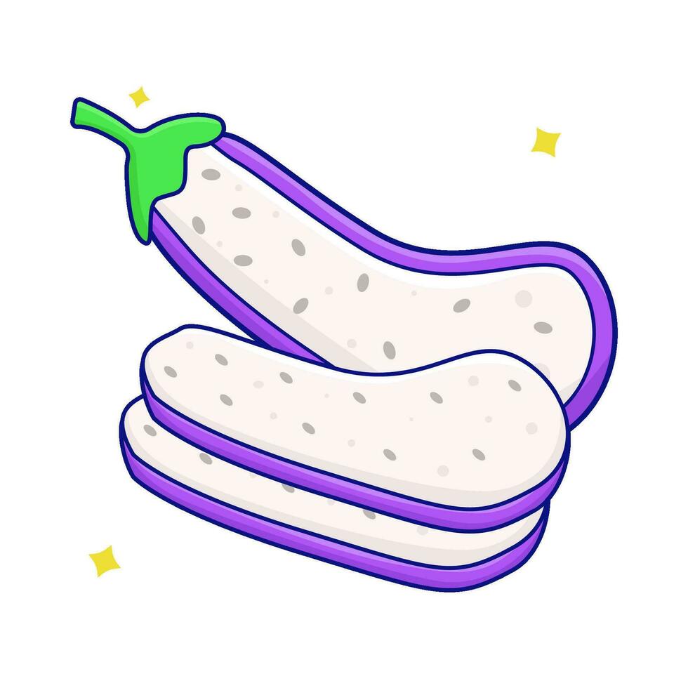 eggplant slice illustration vector