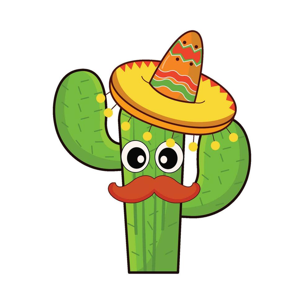 ilustración de personaje de cactus vector