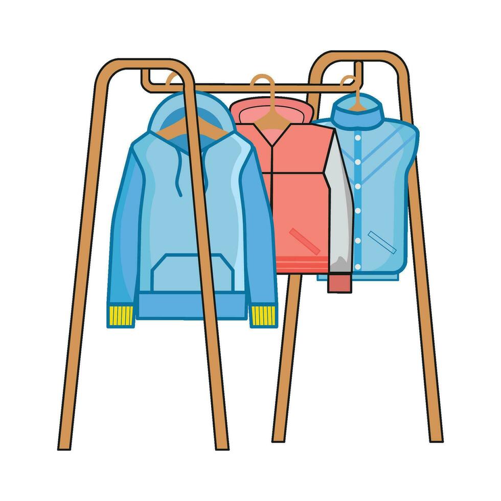 chaqueta colgando en estar percha ilustración vector