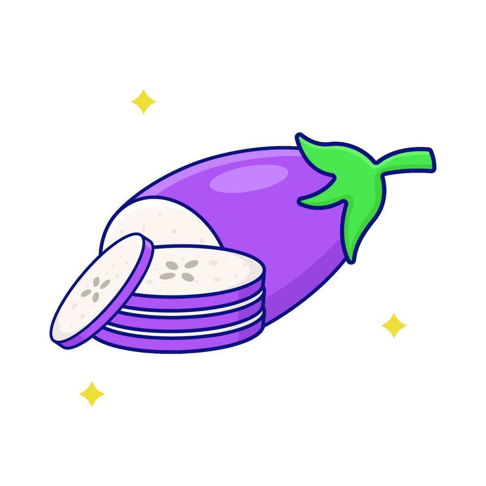 eggplant slice illustration vector