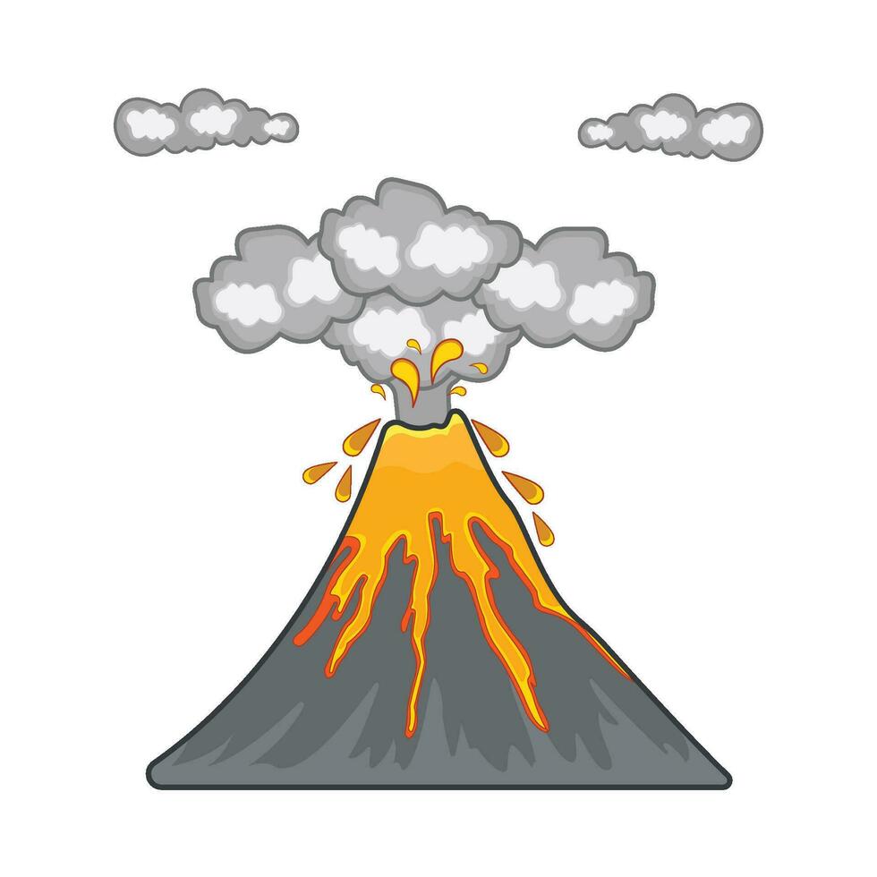 volcán montaña ilustración vector