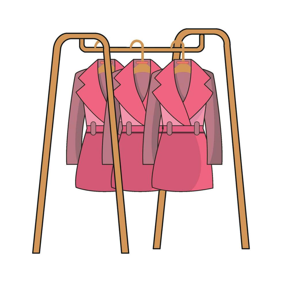 coat jacket  hanging in stand hanger vector