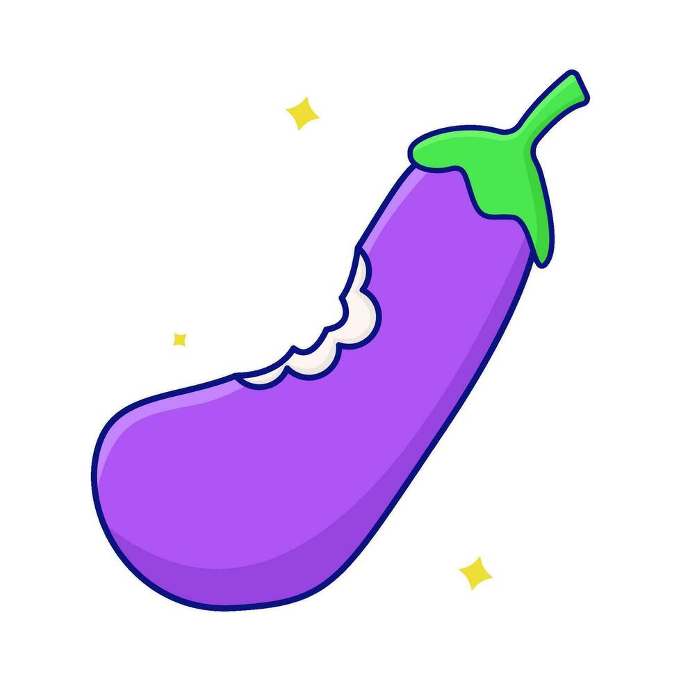 eggplant bite illustration vector