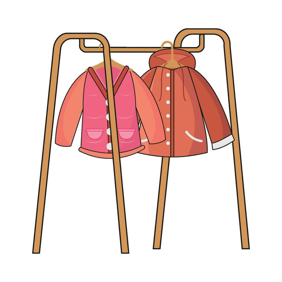 jacket hanging in stand hanger illustration vector