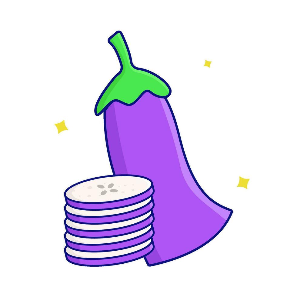 eggplant slice illustration vector