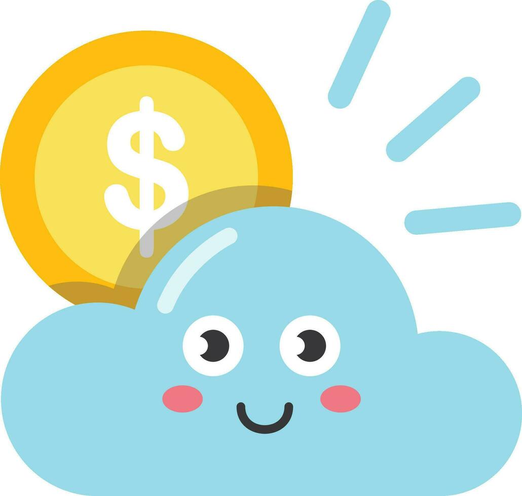 Cloud online payment icon vector