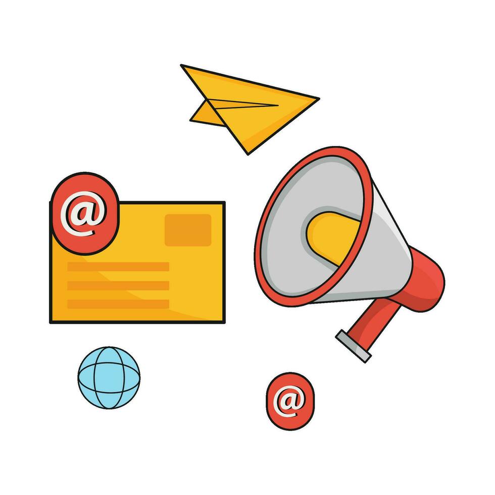 email marketing with megaphone illustration vector