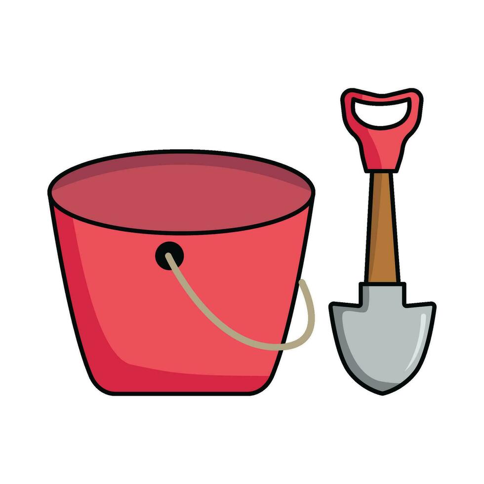 bucket with scope illustration vector