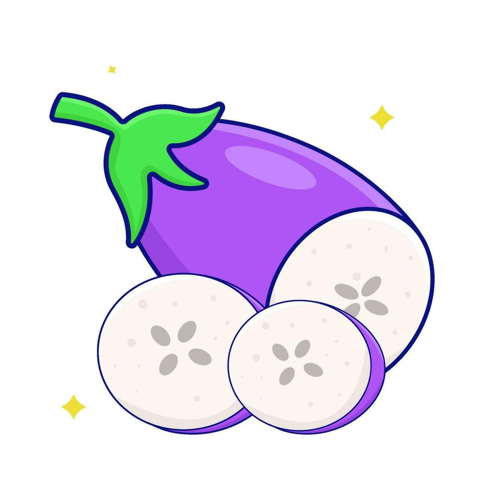 eggplant slice illustration vector