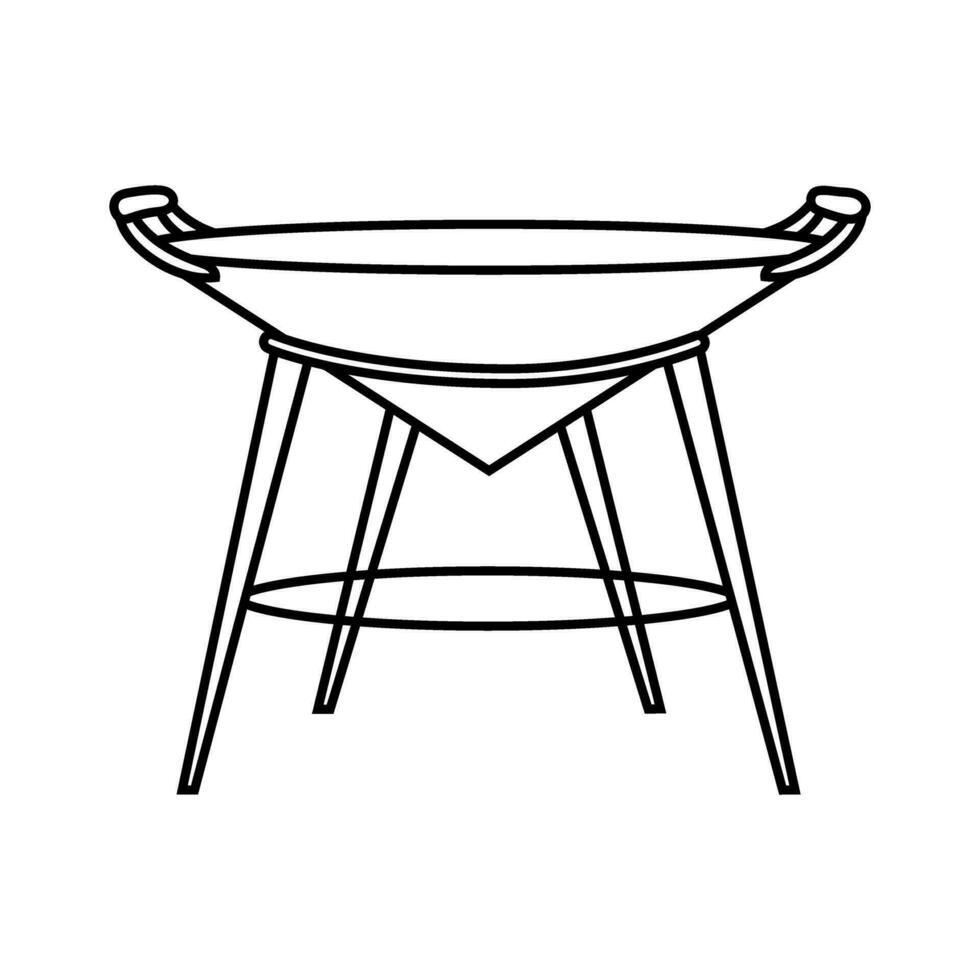 BBQ icon vector. Grill illustration sign. Picnic symbol or logo. vector